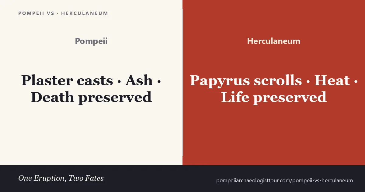 Pompeii versus Herculaneum — what each ancient site preserves